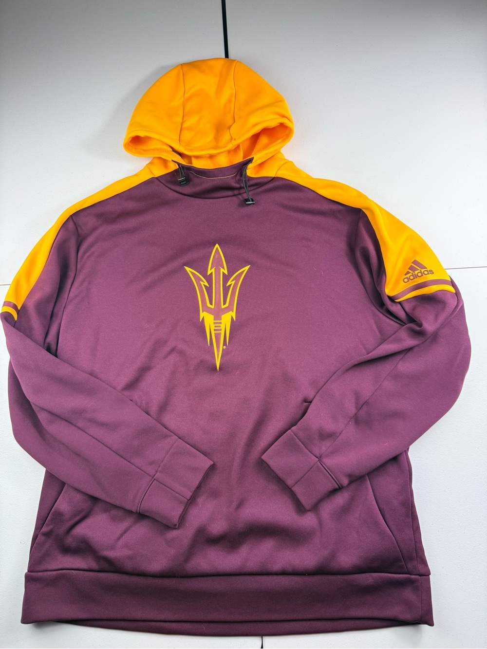 Adidas Men's Maroon & Gold Pullover Hoodie